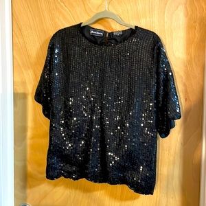 Vintage sequin black silk.